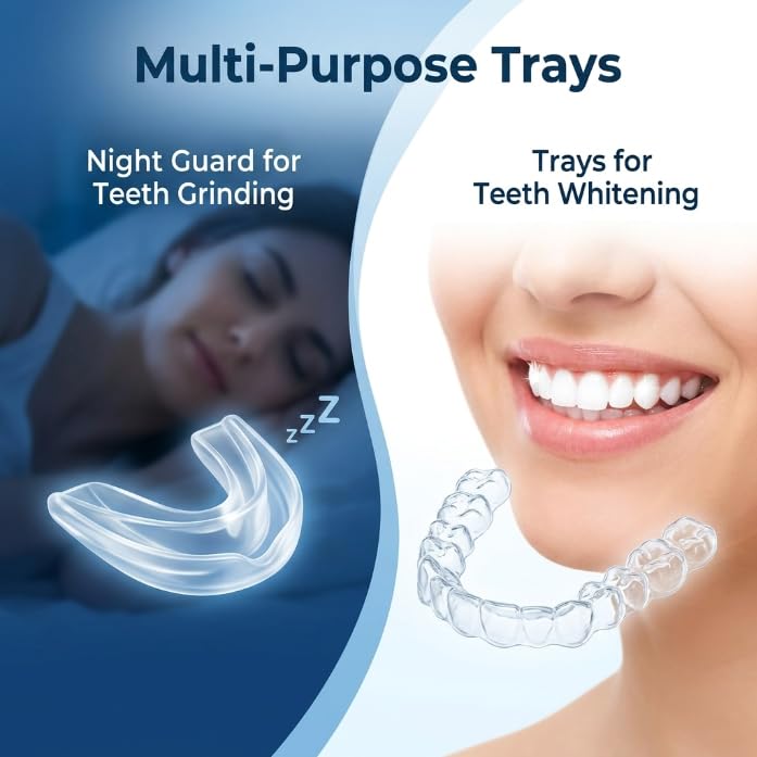 Protector Dental para Dormir 4 Piezas Férula de Descarga Transparente Moldeable con Caja Alivio Rechinamiento de Dientes para Hombre Mujer Protector Bucal Incoloro Ajuste Personalizado