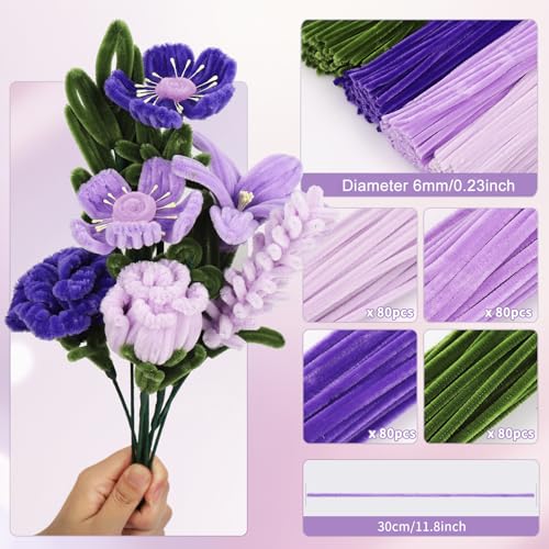 Cure-pipe chenille tulipe pour bouquet de fleurs fait maison - 3