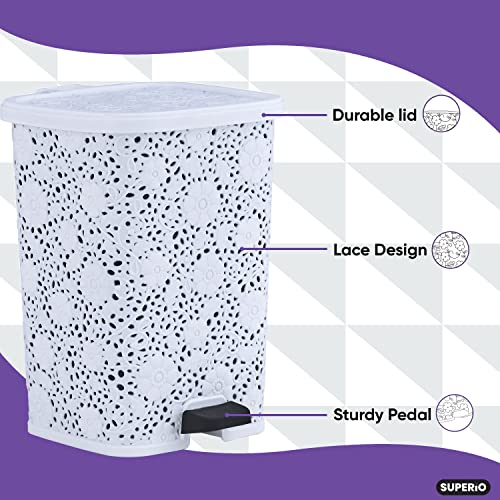 Caneca de basura compacta con pedal 1.5 gal blanca miniatura 3