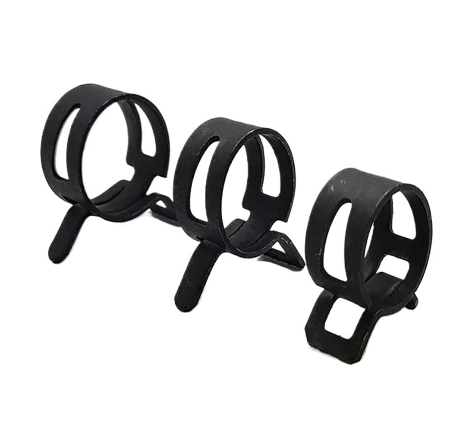 Kit surtido de 165 abrazaderas de metal Q673B de 6-22 mm for manguera de agua, aceite y combustible, color negro, con resorte de vacío y alicates.