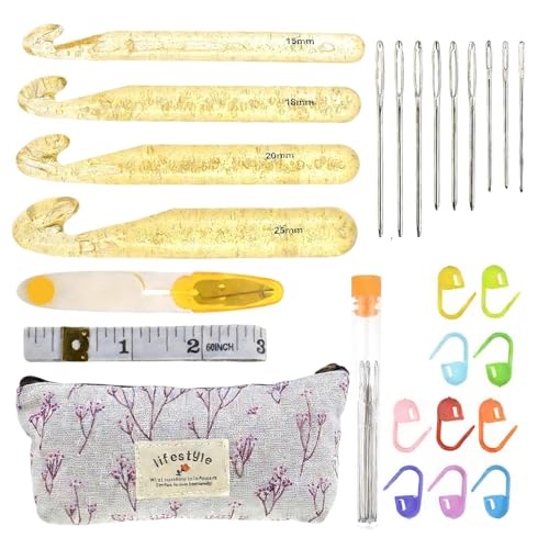Kit de agujas de tejer Huvqianu para crear posavasos y muñecos en el hogar o estudio