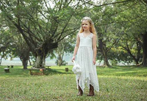 Bow Dream Flower Girl's Dress Vintage Lace Dress3