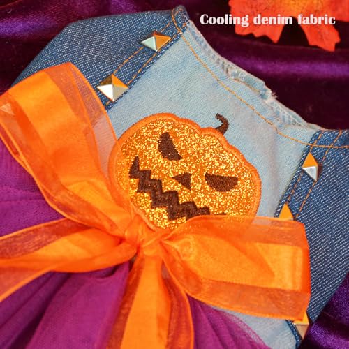 Vestido disfraz de Halloween para perro pequeño morado miniatura 5
