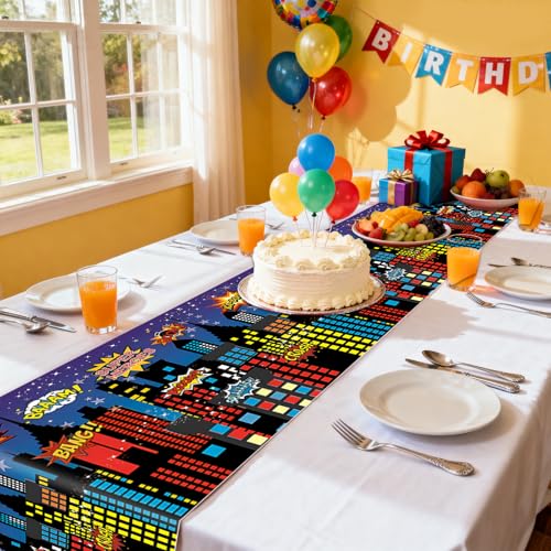JCJT Superhero City Skyline Table Runner, 71 x 14 Inch, Polyester by JCJT - Used condition - Image 3