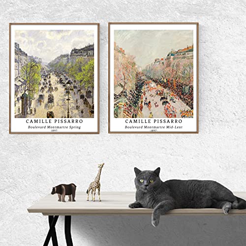 Berkin Arts Wall Art Unframed Prints Giclee Art Paper Set Of 4, 11X14 Inch Landscape Artwork, Livingroom Decoration Dark Night Seasons Autumn Realism Cityscape Great Present Camille Pissarro Posters #TOP4