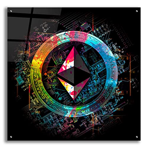 Epic Art 'Ethereum Crypto Power' by Epic Portfolio Acrylic Glass Wall Art, 36