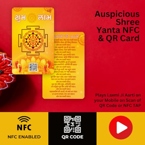 Maa Laxmi Ji Shree Yantra NFC & QR Code Card with Charan Paduka by tinydabba - 3