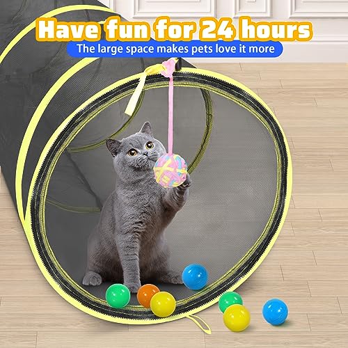 Image of Wilwolfer 5 in 1 Cat Enclosure - Outdoor Cat Tent with Tunnel & House - Portable Pet Playpen for Cats, Puppies & Small Animals