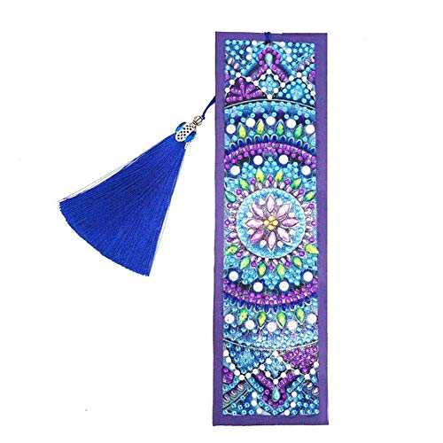 Dubleir Bookmark Créatif Marque-Pages, Bricolage Diamond Paintings Marque-Pages en Cuir Diamant Broderie Signets Faire Kit pour Les Femmes Filles Cadeau De Noël d'anniversaire Cover