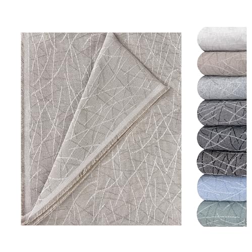 GFD Textiles   Colcha Foulard Lagos Camel 180x290 cm | Manta Plaid Foulard Protectora para Sofá de 2 Plazas y Cama 90 | Diseño Jacquard