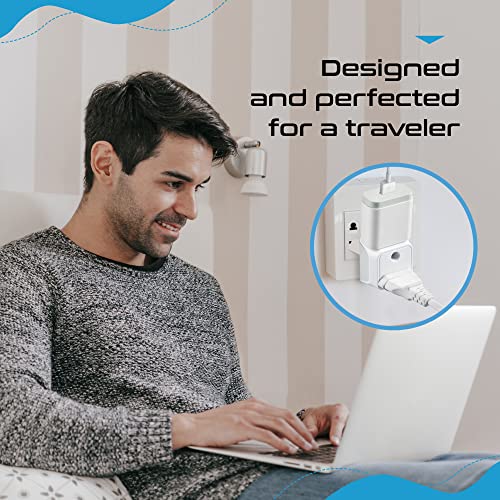 Image of Ceptics India to Europe Travel Adapter Plug A- 2 in 1 Germany,France Smartphone Adapter-Type C-Ce Certified-Rohs Compliant A- White-2 Pack