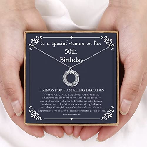 Image of IEFLIFE Birthday Gifts for Women, Sterling Silver Chain Birthday Necklaces, 40th 50th 60th 70th 80th 90th Birthday Necklace, 40 50 60 70 80 90 Years Old Birthday Gifts, 4 5 6 7 8 9 Decade Birthday Jewelry for Women