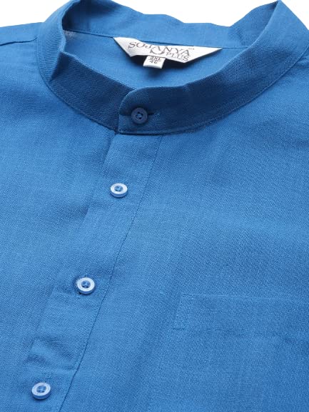 Image of SOJANYA (Since 1958, Men's Silk Blend Grey Kurta Pyjama & Silk Blend Jacket Combo