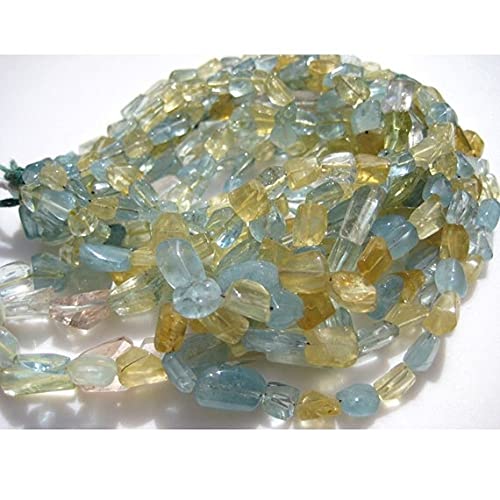 Aigue-marine en perles nuggets de 8mm pour créer vos bracelets d'été bohèmes