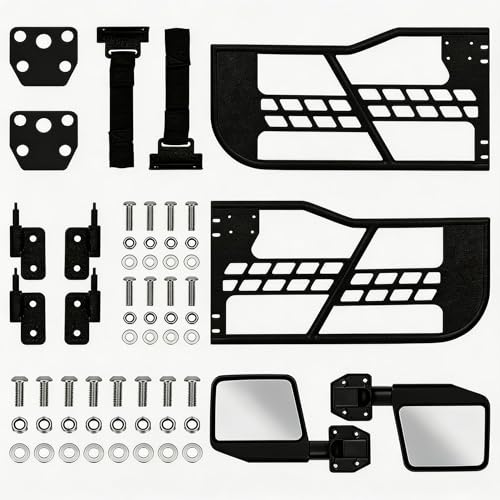 2 Door Tubular Trail Doors for Wrangler TJ 1997-2006 Off Road Tube Door Set with Rearview Mirrors Vehicle-Specific Fit Steel/Alloy Steel