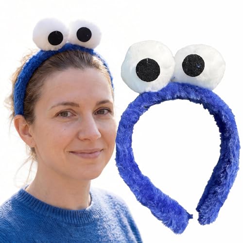 Diadema de carnaval con ojos, divertida diadema de peluche como disfraz de monstruo de las migajas, accesorio para mujer, para carnaval, fiesta temática y cosplay