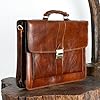 Genérico Mallette porte-documents en cuir pour homme et femme, sac bandoulière messager, marron #4