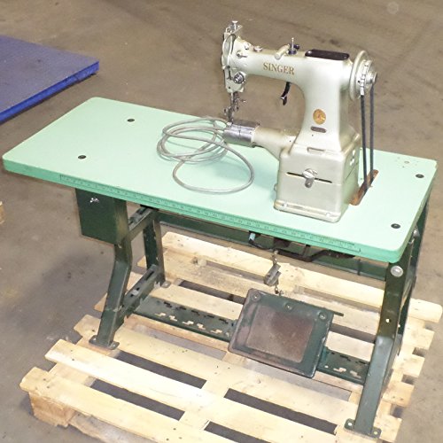 SINGER BELT DRIVEN INDUSTRIAL SEWING MACHINE W/ TABLE 47 W