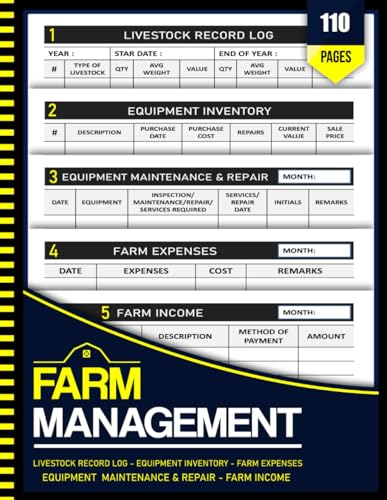 Farm Management Record Keeping Book: The Ultimate 5-in-1 Farm Management Record-Keeping System...