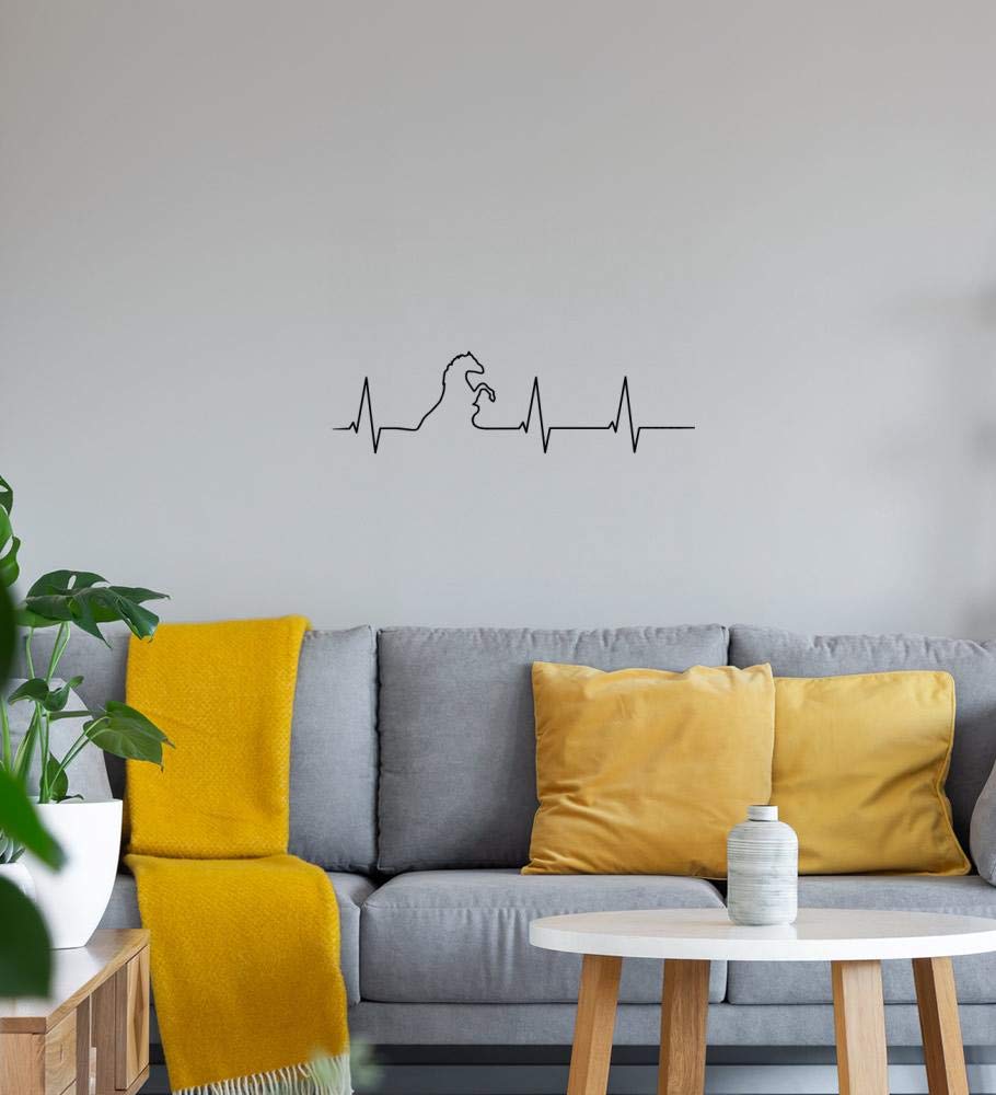 de - Adhesivo decorativo para pared, diseño de latido del corazón (100 x 29 cm)