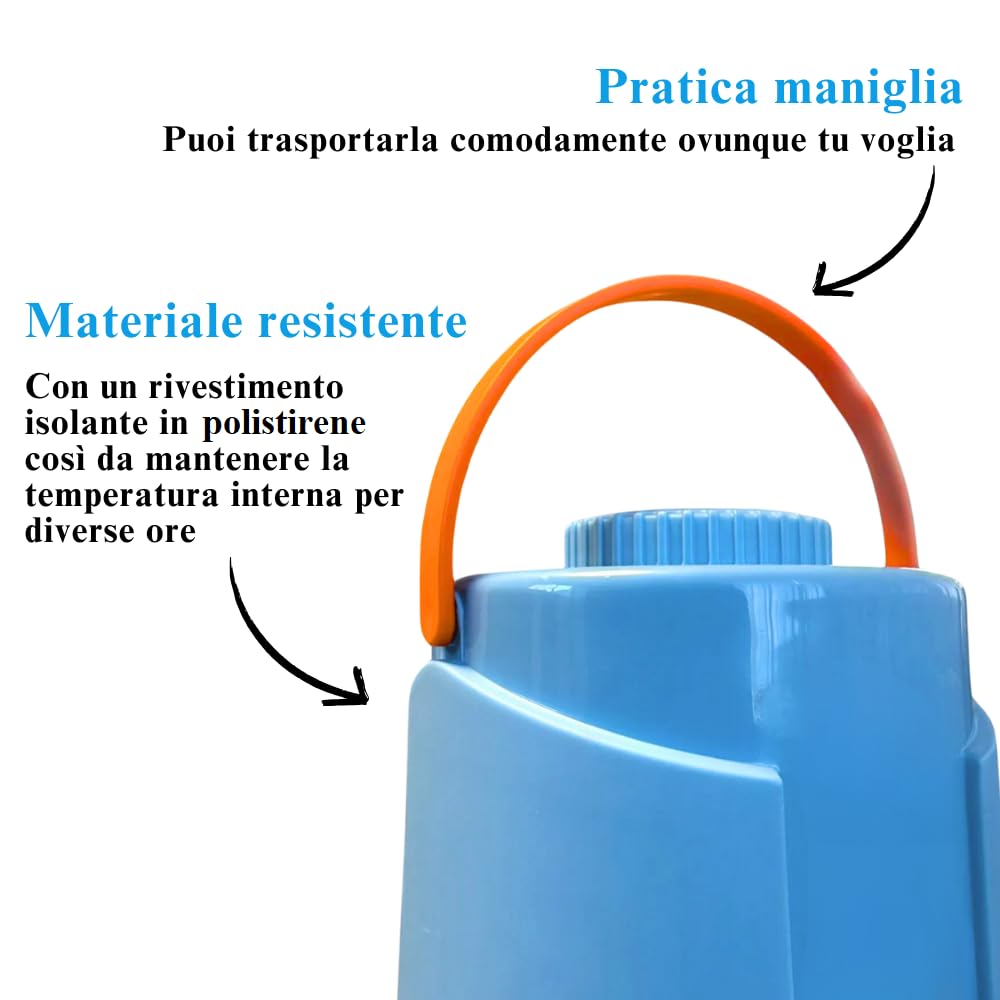 Paluplus Thermos Dispenser Termico Portatile con Rubinetto, Misura 29,3x27x27,5 cm e Capacità 5,6 Litri, Contenitore con Chiusura di Sicurezza e Maniglia, per Bevande Fredde e Calde, Made Italy -659