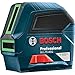 Bosch GLL75-40G Outdoor Self Leveling Cross Line Laser Level [75 FT] Horizontal & Vertical Mode Electronic Laser Includes Batteries, Magnetic Mount and Heavy-Duty Pouch