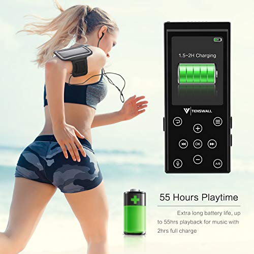 MP3 Player, 16GB MP3 Player with Bluetooth 4.2, Portable HiFi Lossless Sound MP3 Music Player with FM Radio Voice Recorder E-Book 2.4'' Screen, Expandable up to 128GB (Headphone, Armband Included)