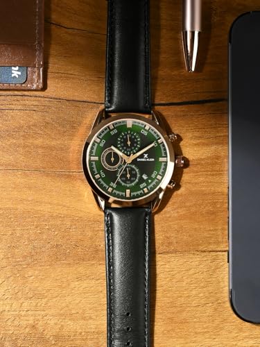 Image of Denial Klein Attractive Dial Leather Strap Watch for Men