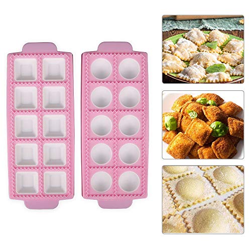 zfdg Pastas Hacer Raviolisc, 2 Piezas Molde Raviolis, Molde Raviolis Redondos, Herramientas Molde para Ravioli, Molde Ravioles Italianos, para Hacer Ravioles, Pasteles, Albóndigas, Pasta o Galletas