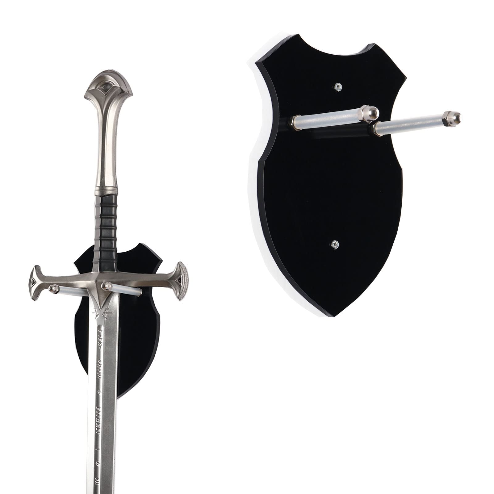 HHUXIUE Wall mounted sword rack sword stant axe holder wall mounted display rack single sword vertical wall mounted general sword rack?sword wall mount?sword stand(black 1 set)