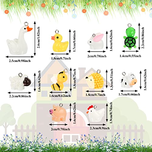 Benospace 50 Pcs Resin Animal Charms Pendant Cute Goose Duck Cow Bee Chicken Rabbit Turtle Hedgehog Sheep Pig Beads Diy Accessories Farm Theme Jewelry Supplies Making For Bracelet Necklace Earring #TOP1