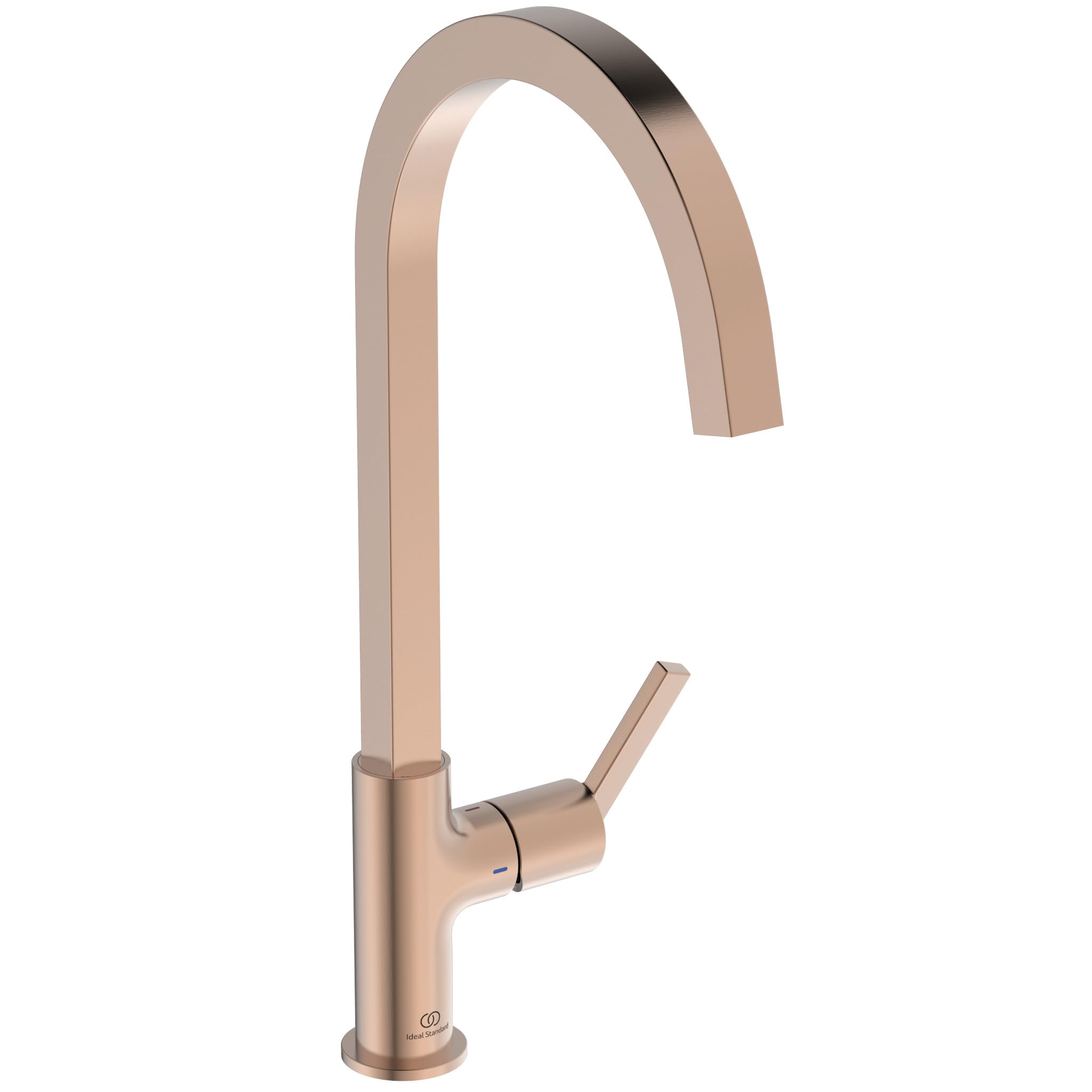 Ideal Standard – Gusto Monomando de cocina, Caño cuadrado en C, con cartucho FirmaFlow, caño giratorio 360°, fácil de instalar con fijación EasyFix+, Rosa Atardecer