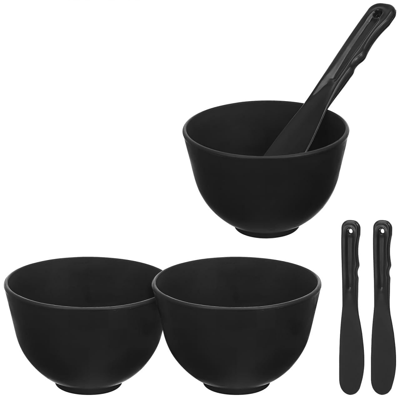 Beavorty Set Di Ciotole In Silicone Per Mescolare Maschere Per Il Viso Con Spatole Applicatrici Set Di 3 Pezzi Strumenti Per Spa E Cura Del Viso Diy