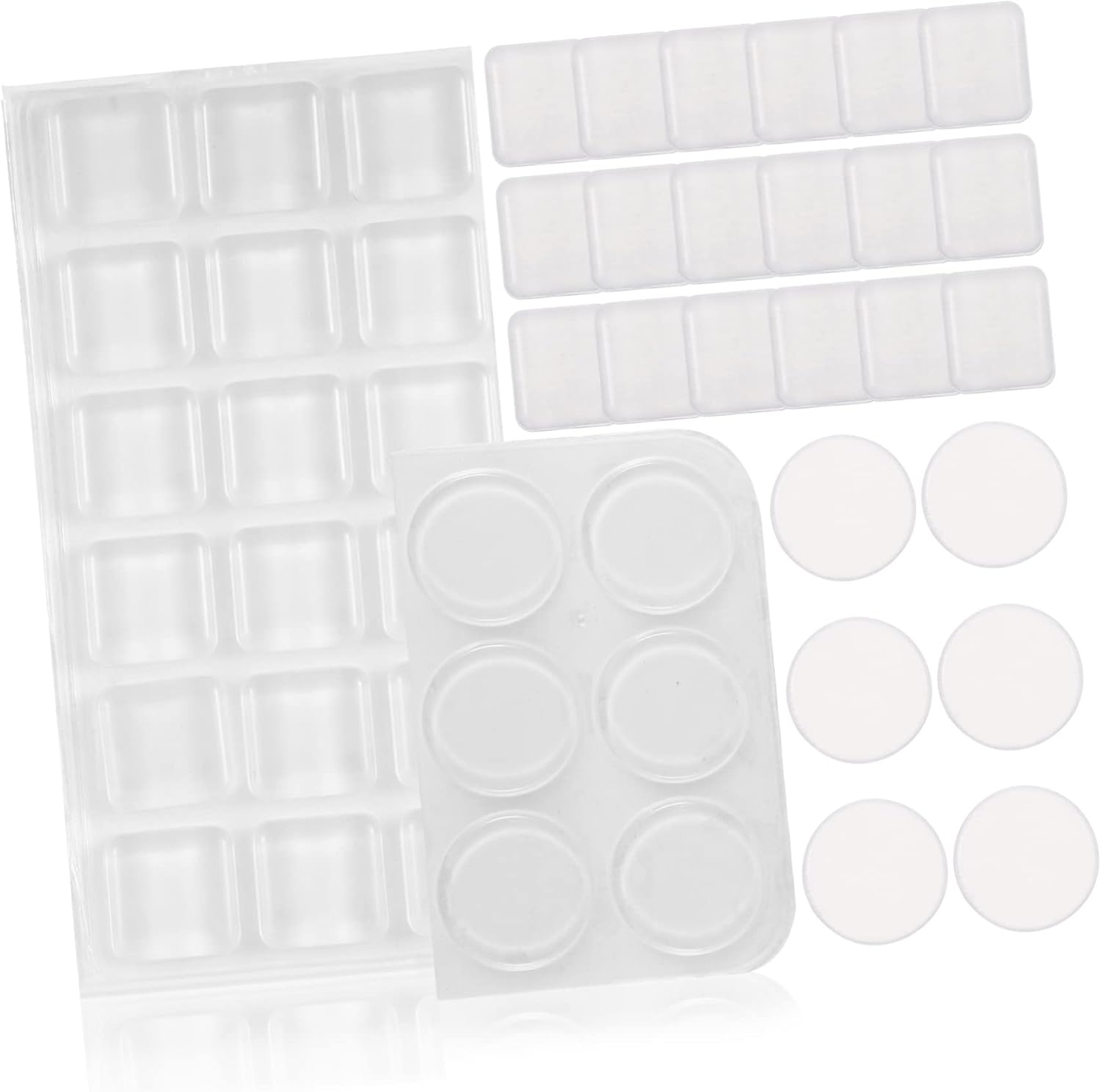 54Pcs Transparent Door Bumpers Clear Adhesive Pads for Cabinet Furniture Protection Bumper Pads Scratch Sound Dampening