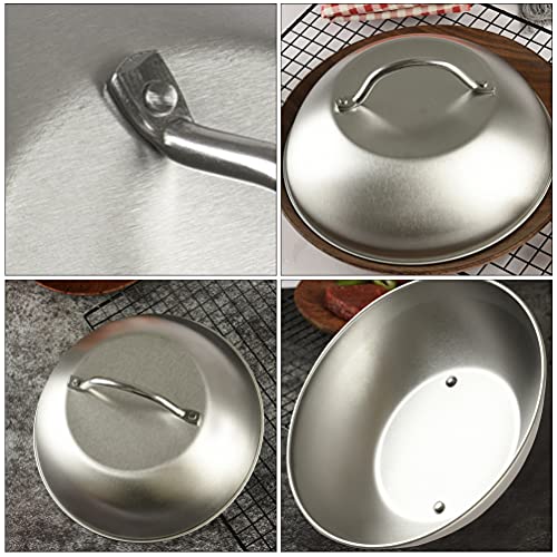 Stainless Cooking Pan Lid Steel Pot Cover 9- Inch Pot Cove Melting Dome Lid Steam Basting Cover Kitchen Cookware Pan Cover Lid Accessories Stainless Steel Pan Lid (Silver) #TOP7