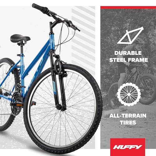 Image of Huffy Stone Mountain Bike for Men and Women, 20 inch /24 inch /26 inch, 6-Speed (20 inch) or 21-Speed, Front or Dual Suspension (Varies), Multiple Colors, Adjustable Saddle, Shimano Equipped, All-Terrain Tires