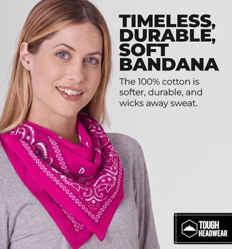 Image of Bandanas for Men & Women - Paisley Bandana - Head Wrap, Scarf - Large 21x21