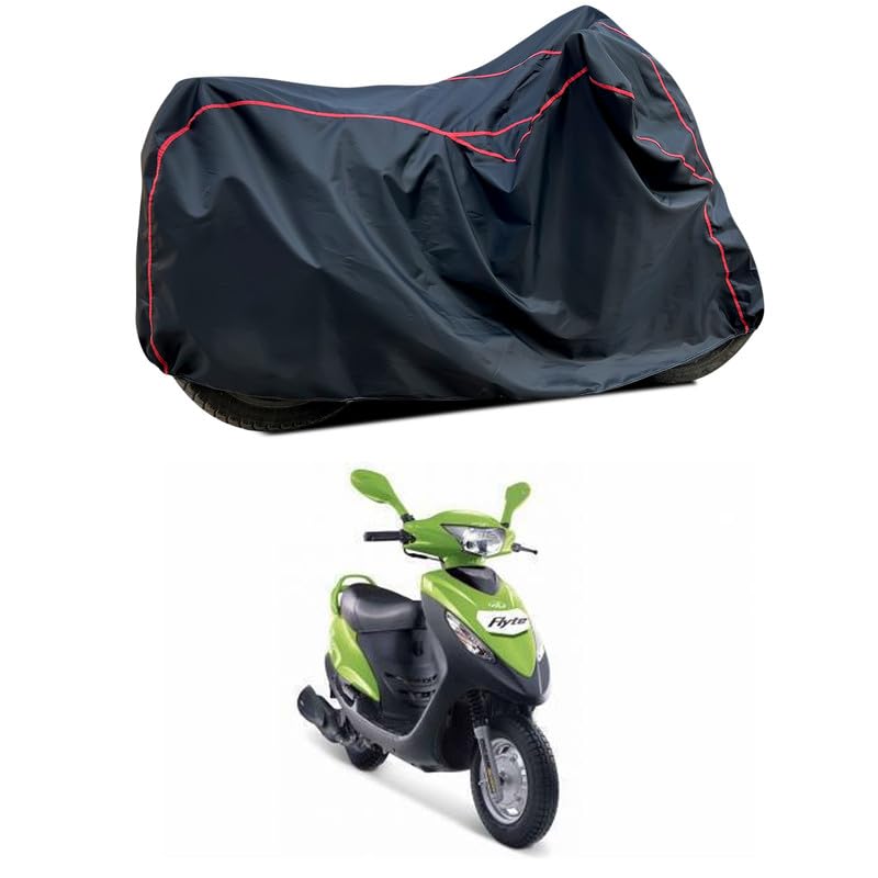 Image of Waterproof Scooter Cover Compatible with Mahindra Flyte Fabric UV Protection (Black)