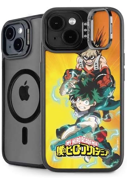 Skinit Kickstand Phone Case Compatible with iPhone 15 - Officially Licensed My Hero Academia Deku and Baku Team Season 6 Design