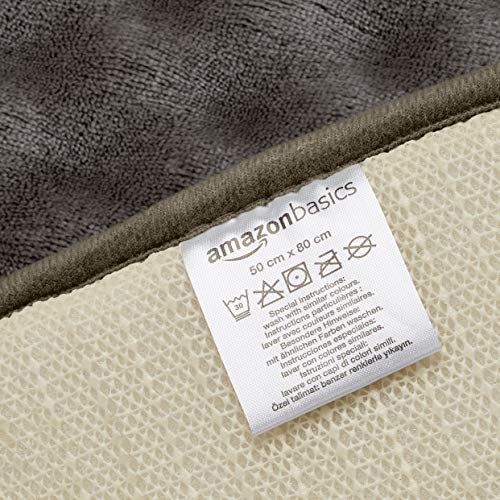 AmazonBasics Rippled Memory Foam Bath Mat, Grey, 50 x 80 cm, 2-Pack