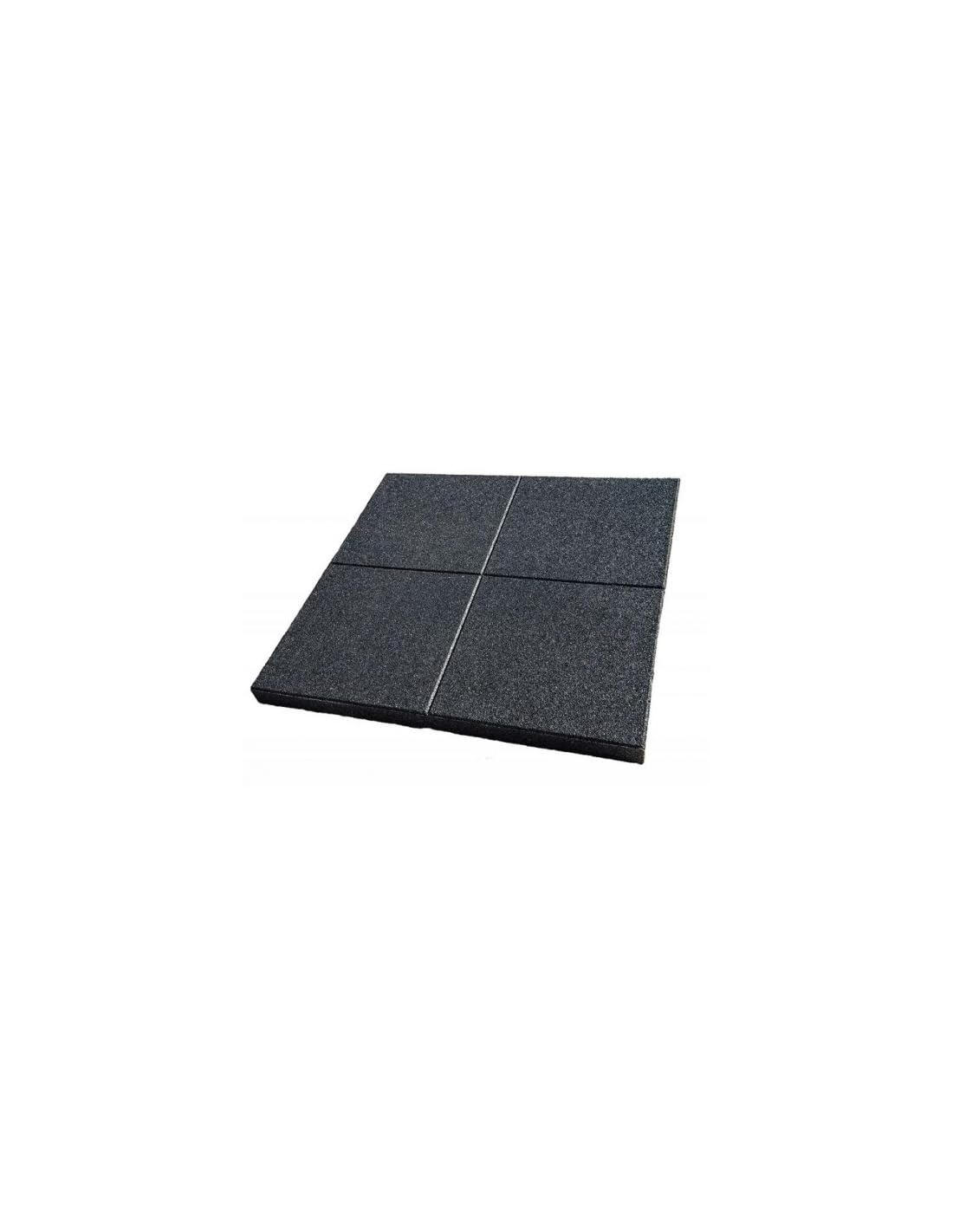 JARDIN202 - Loseta de Caucho Negra | Especial para Gimnasios | Suelos Infantiles | Fitness | Antivibracion- 40 mm 1x1m