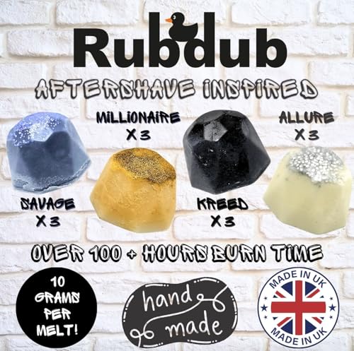 Rubdub Extra Large Aftershave Wax Melts - 12 x 10 Gram Melts -120 Hours burn time - Strong scented wax melts - Wax melt gift set - Image 4