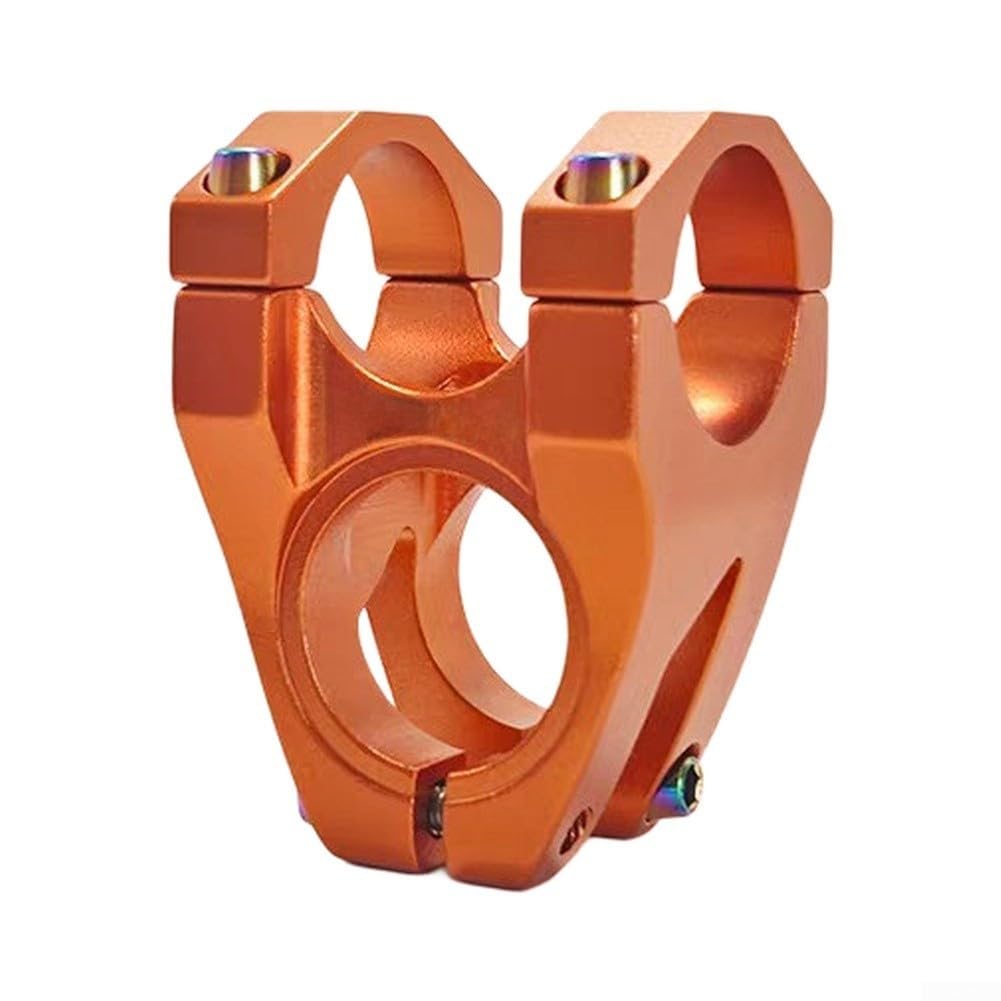 Cnc 6061 Aluminum Mtb Stem 31.8Mm, 45Mm Short Downhill Bicycle Stem, 28.6Mm Steerer Tube Dirt Jump Riser, Lightweight Hollow Skeleton Bike Stem(Orange)