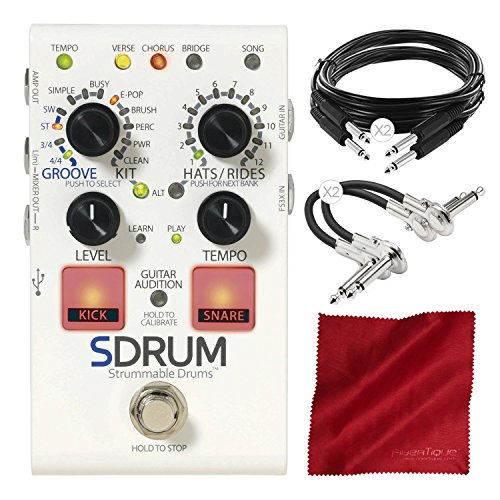 Digitech SDRUM Strummable Drums Multi-Effects Pedal with Accessory Bundle
