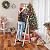 ZENY 4 Step Ladder, Folding Step Stool for Adults, Portable Steel Ladder with Tool Platform, Wide Anti-Slip Pedal, Safety Locking, Lightweight (White)