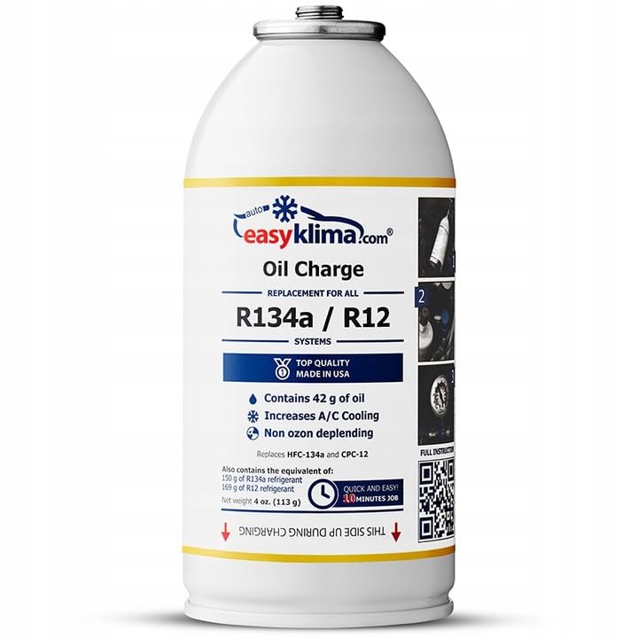 EasyKlima R134a Oil Charge 3in1 – Öl für Auto Klimaanlage R134a / R12 – Wartung Klimasystem – Kompressor Schutz
