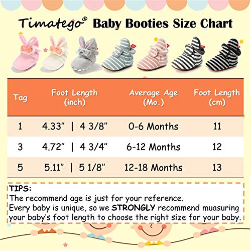 Timatego Newborn Baby Boys Girls Cozy Fleece Booties With Grippers Stay On Slipper Socks Infant Toddler Crib Winter Shoes For Boys Girls, 0-6 Months Infant, 09 Grey Baby Booties #TOP5