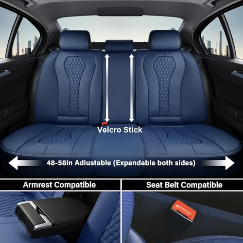 Image of Coverado Seat Covers, Blue Car Seat Covers Full Set, Auto Seat Cover, Car Seat Covers Front Seats Back Seat Cover, Waterproof Car Seat Cushion, Driver Seat Protector Universal Fit Most Cars