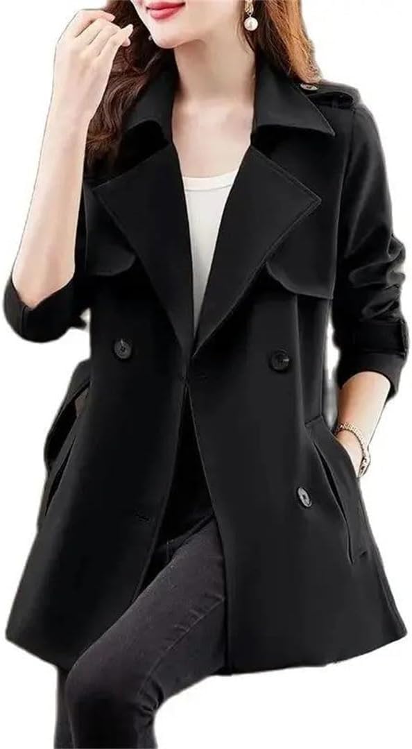 Women Spring Autumn Middle Aged Mother Comfortable Trench Coat