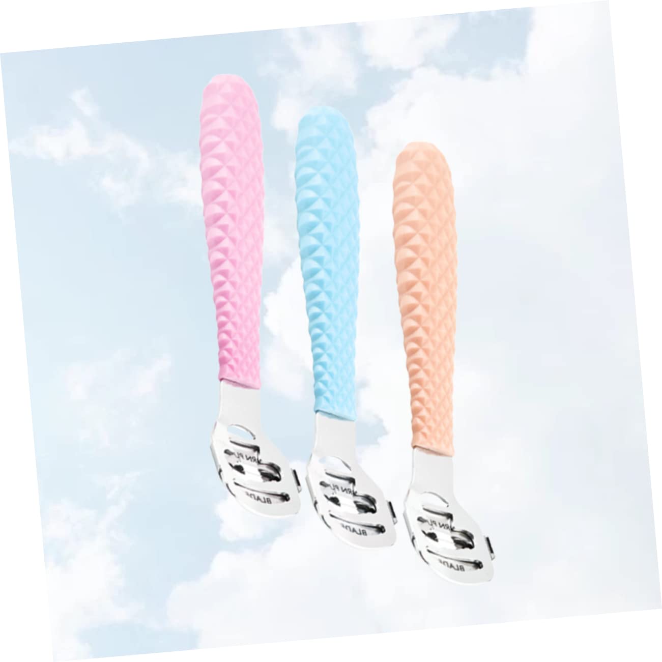 3 Herramientas para Eliminar Piel Muerta Pies Mango Cómodo, Material Pp y Acero, para Uso Profesional Casa, Pack de 3 Piezas para Pedicura Eficaz
